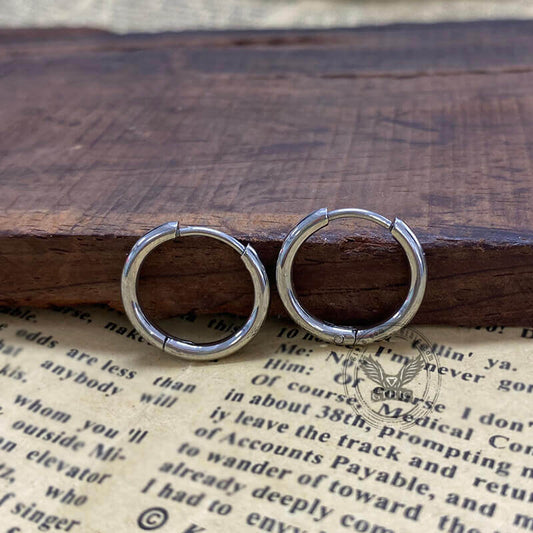 3 Pairs Minimalist Hoop Earrings in Stainless Steel
