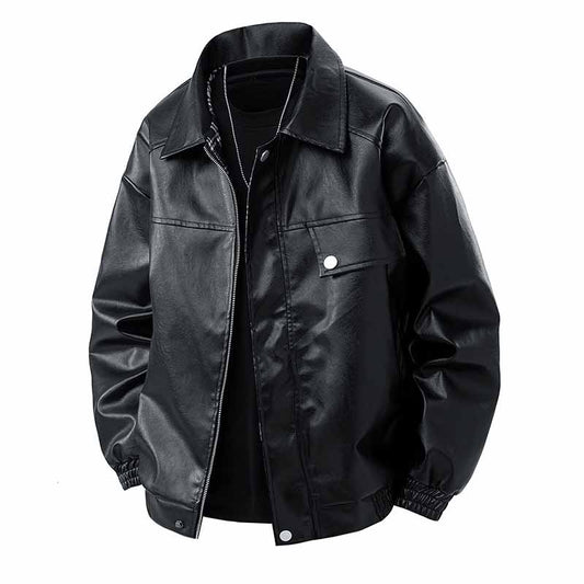 American Street PU Leather Loose Motorcycle Jacket