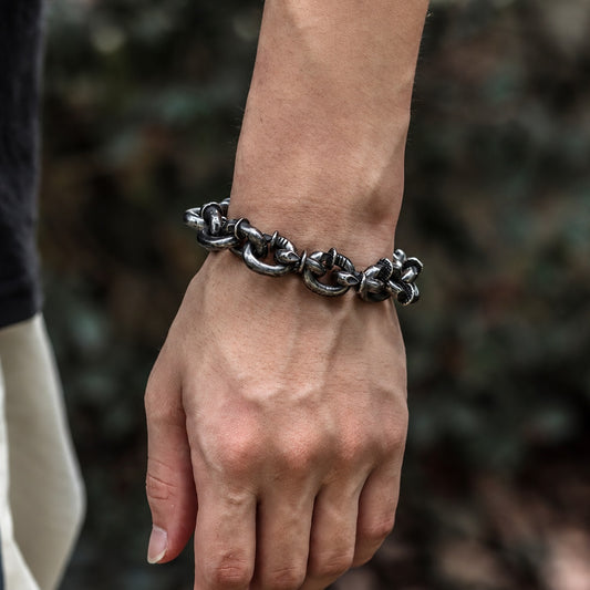 Curved Nail Bracelet in Stainless Steel
