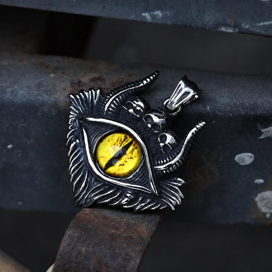 Eye of Hell Skull Pendant in Stainless Steel