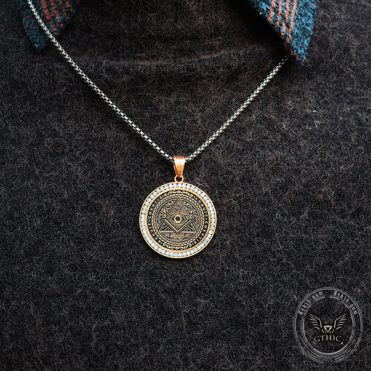 Freemason All-seeing Eye Pendant in Stainless Steel