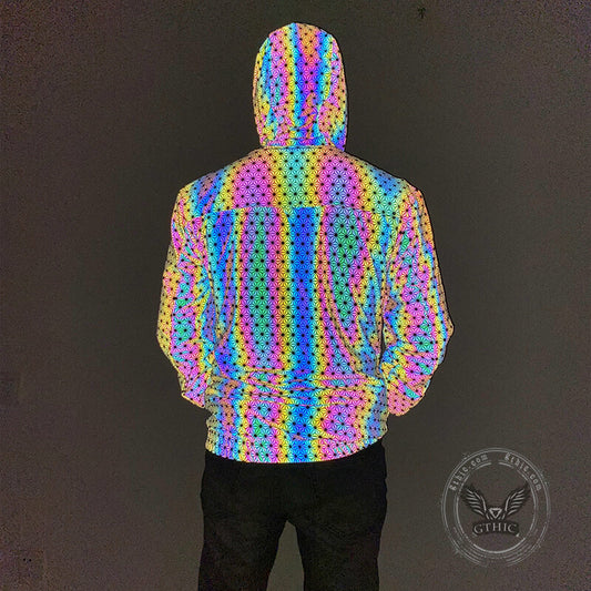 Geometric Pattern Colorful Reflective Jacket