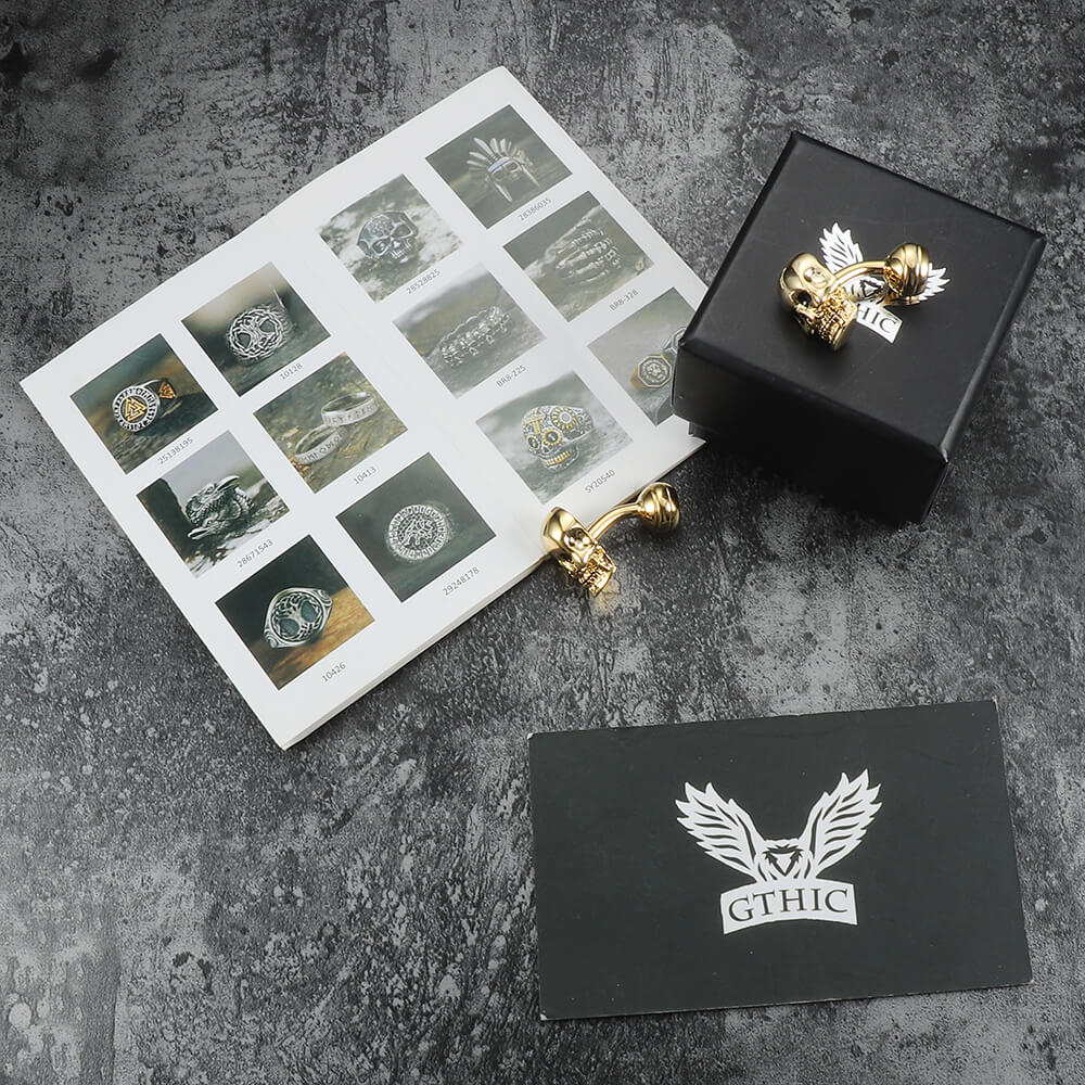 Ghost Skull Cufflinks in Brass