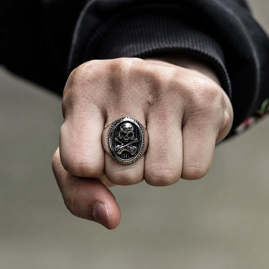 Guitar Skull Ring in Stainless Steel