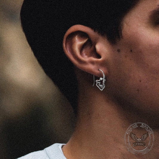 Hollow Skull Earrings in Stainless Steel