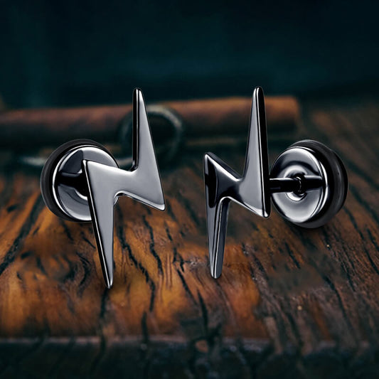 Lightning Stud Earring in Stainless Steel