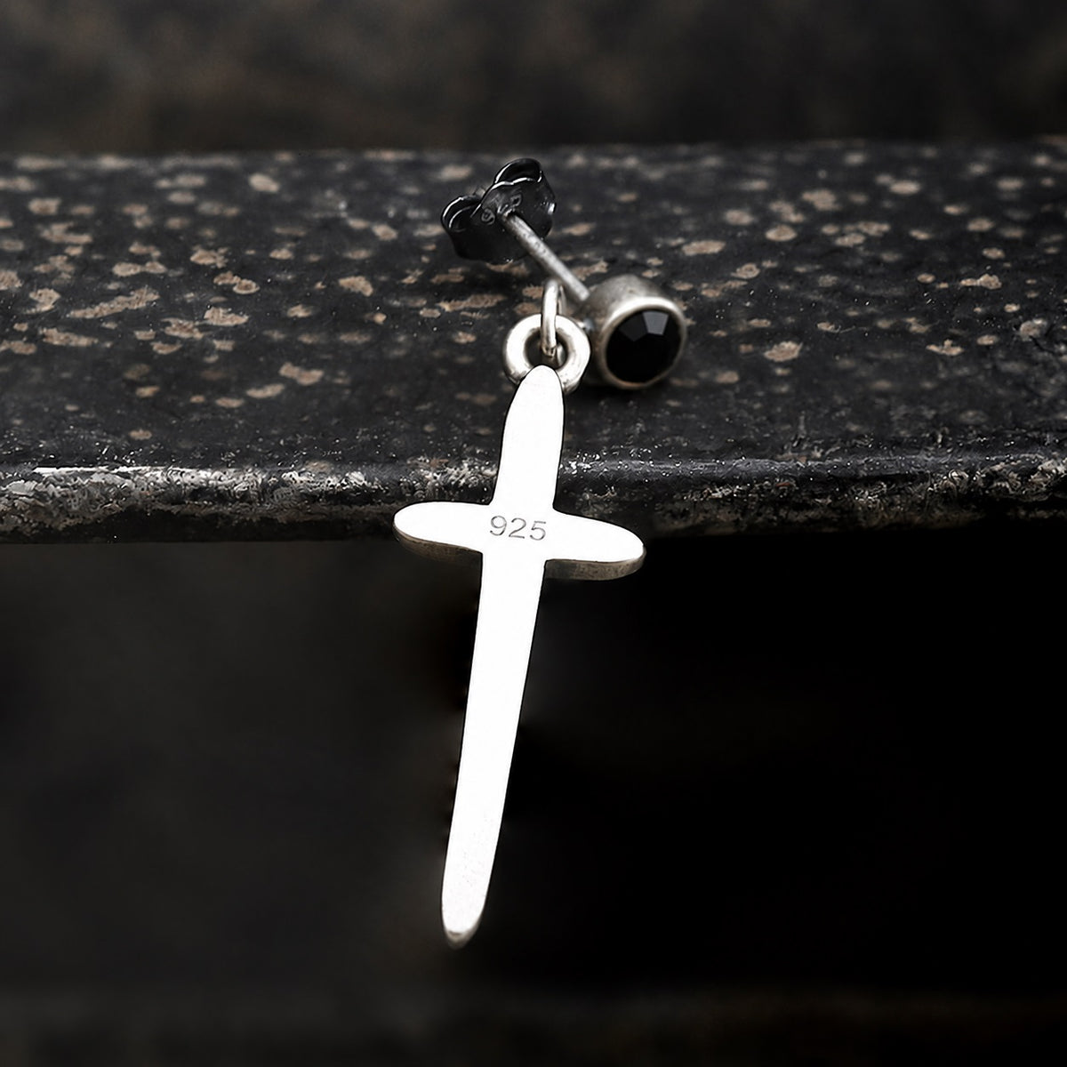 Minimalist Cross Earrings in Sterling Silver