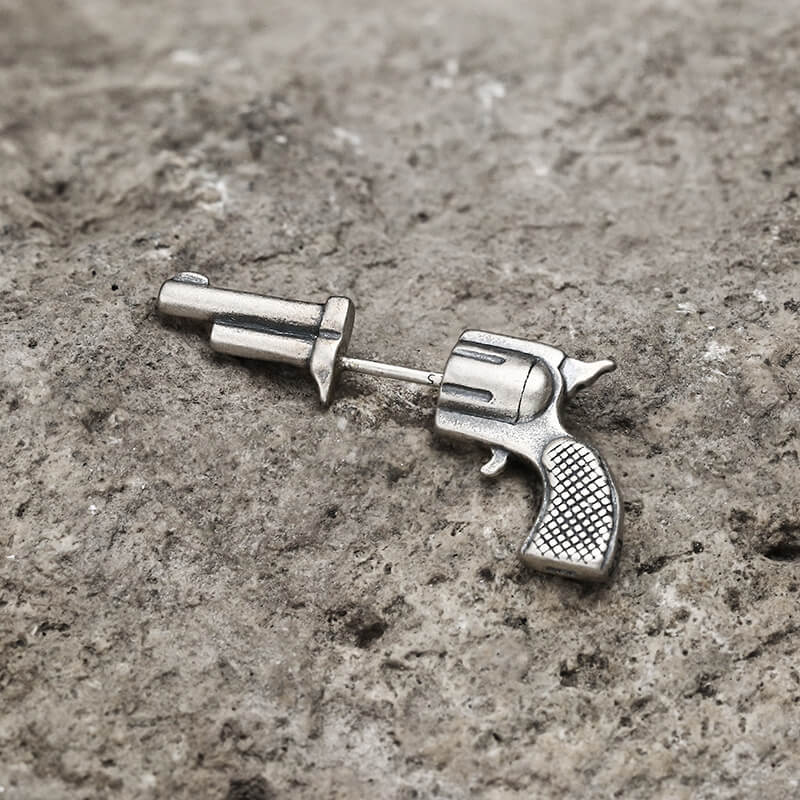 Pistol Stud Earrings in Sterling Silver