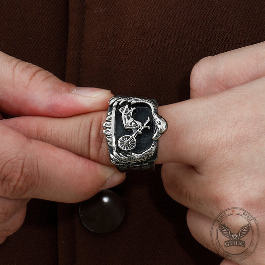 Punk Eagle Motorcycle Biker Ring in Stainless Steel