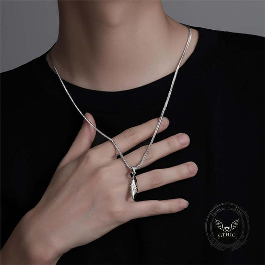 Retro Rhombus Wishing Stone Pendant in Stainless Steel
