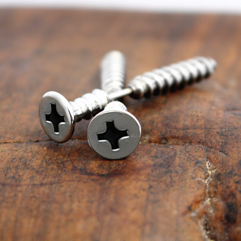 Screw Stud Earrings in Stainless Steel