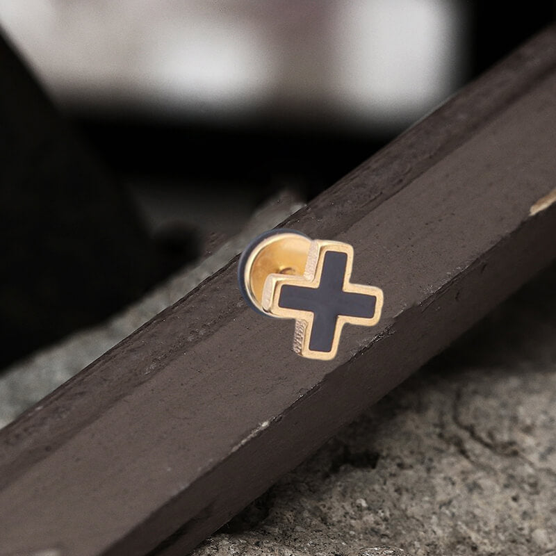 Simple Cross Earring in Stainless Steel