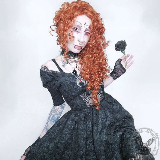 Spider Web Mesh Lolita Gothic Mini Dress