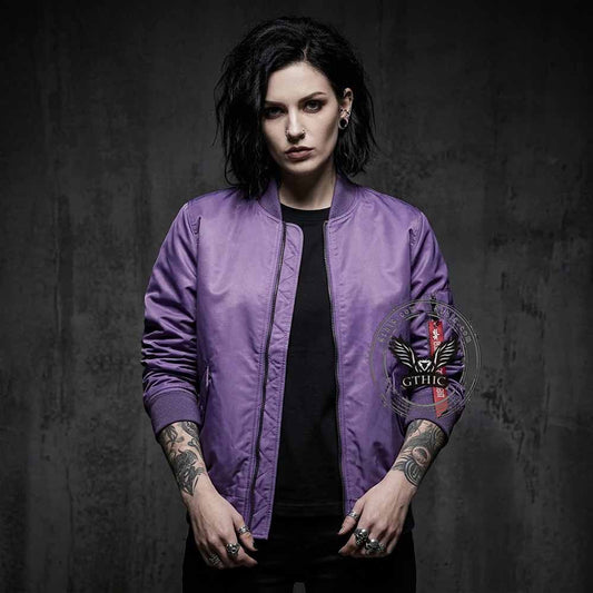 Street Solid Color Loose-Fit Bomber Jacket