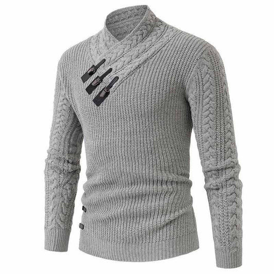 Stylish Slim Half-Turtleneck Pullover Knitted Sweater
