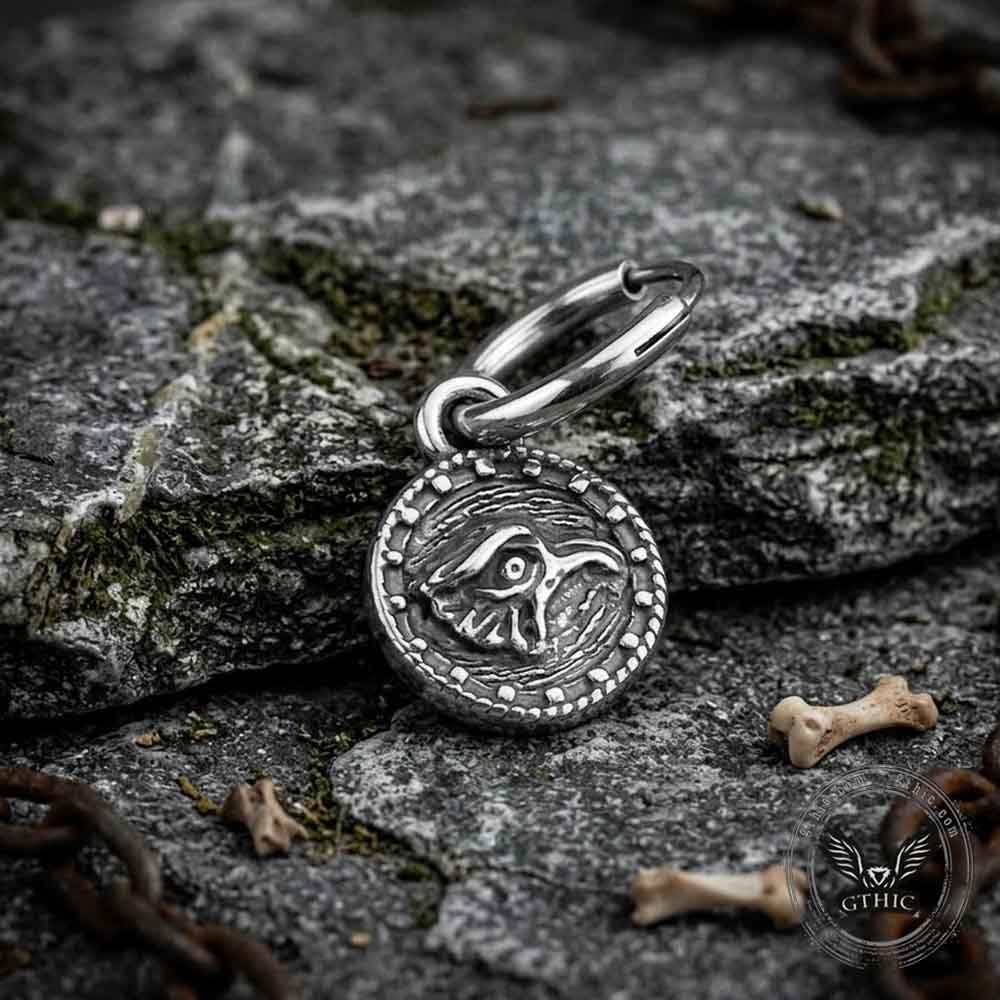 Vintage Eagle Head Drop Earrings in Stainless Steel