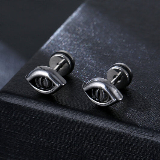 Vintage Gothic Demon Eye Earrings in Stainless Steel