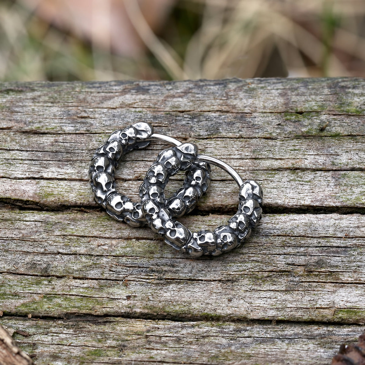 Vintage Gothic Skulls Earrings in Stainless Steel