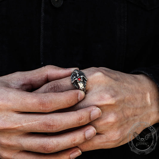 Vintage Open Your Heart Ring in Stainless Steel