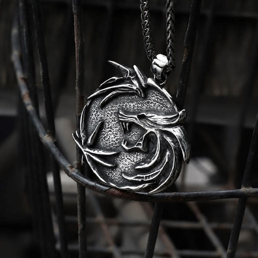 The Medallions Stainless Steel Wolf Pendant