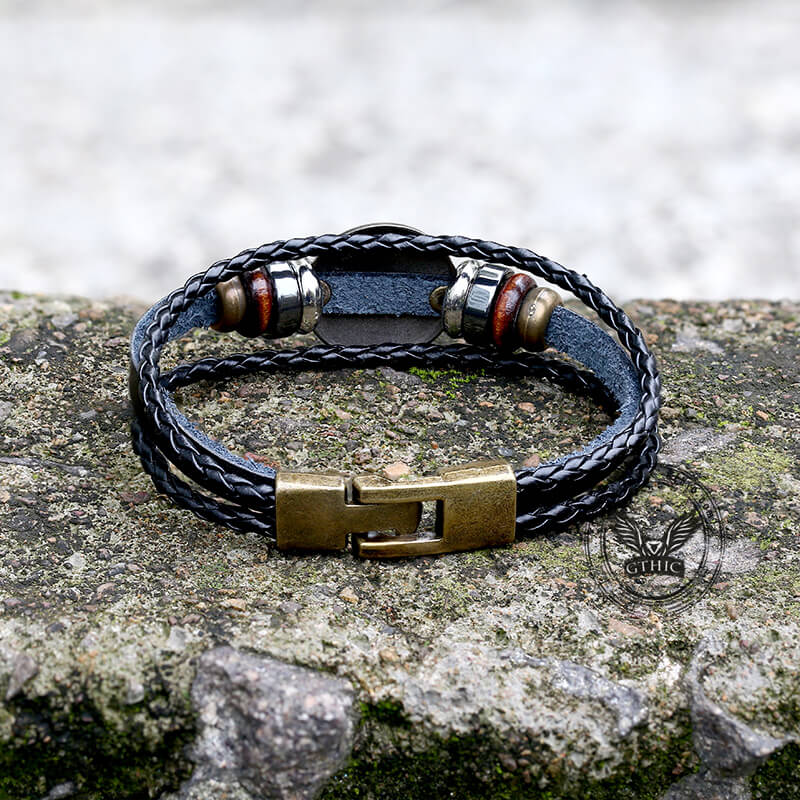 12 Constellation Alloy Leather Bracelet