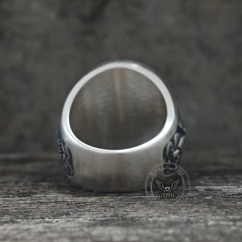 1936 Pirate Skull Sailboat Eagle Sterling Silver Ring