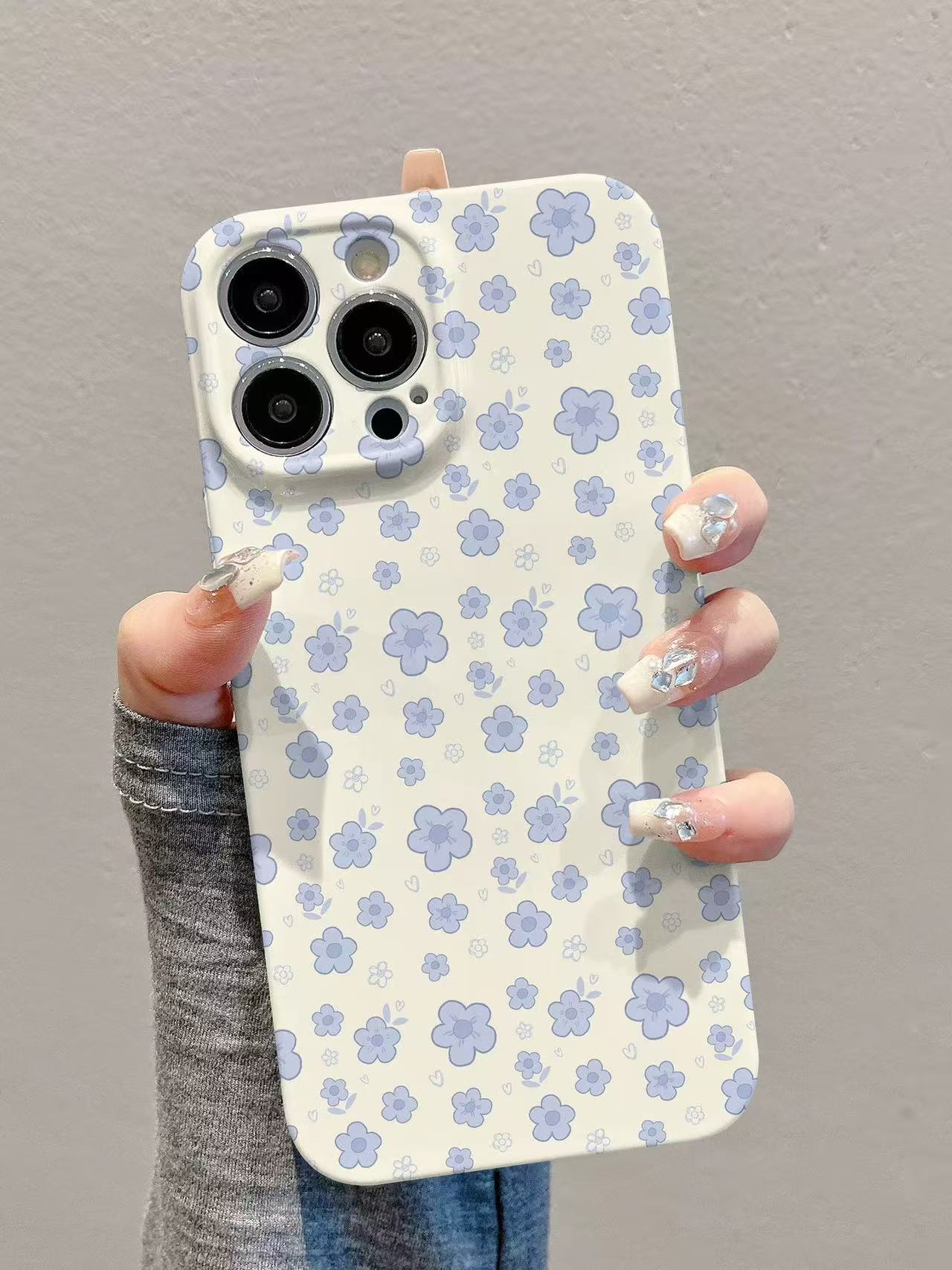 Cream Blue Tulip iPhone Case - Babala