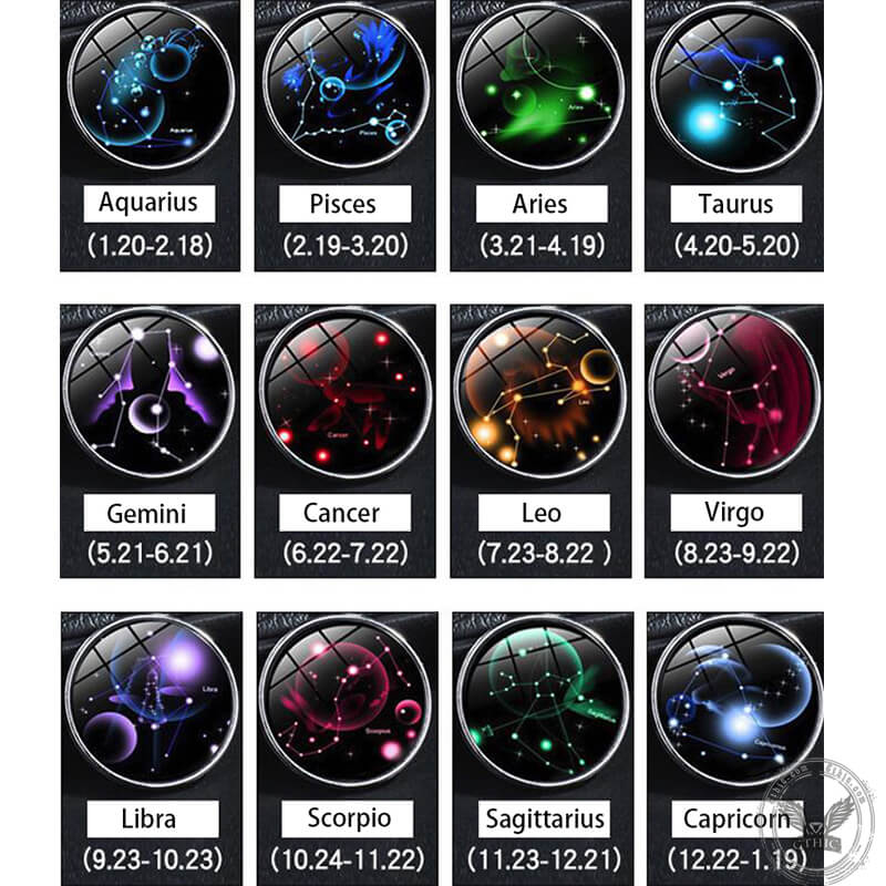 12 Constellation Zodiac Stainless Steel Luminous Stud Earrings