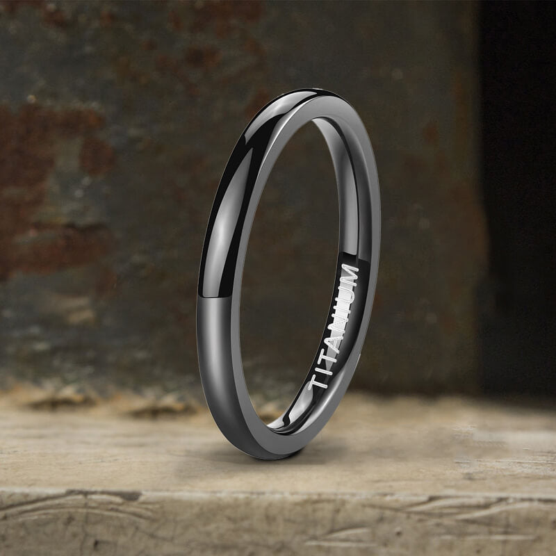 2mm Minimalism Titanium Band Ring