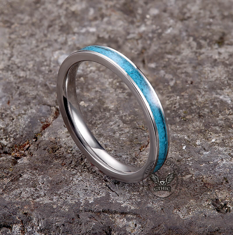 3mm Turquoise Band Ring in Titanium
