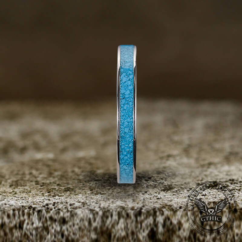 3mm Turquoise Band Ring in Titanium