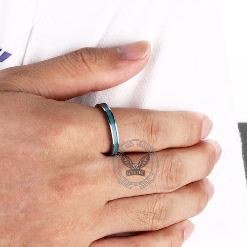 3mm Turquoise Band Ring in Titanium