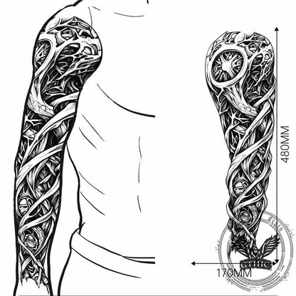 4 Pcs Complex Pattern Full Arm Temporary Tattoo Stickers