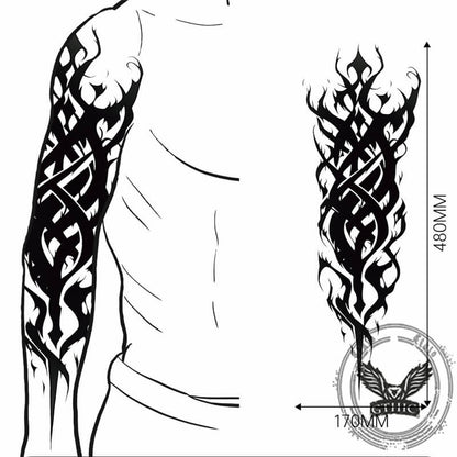 4 Pcs Complex Pattern Full Arm Temporary Tattoo Stickers