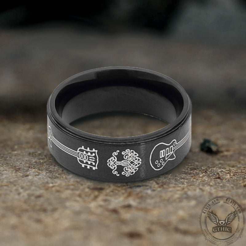 Viking Tree of Life Guitar Ring in Stainless Steel