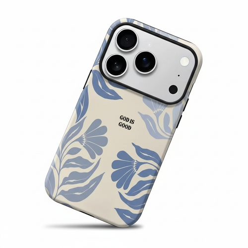 "Serenity Bloom" Vintage Blue Floral iPhone Case