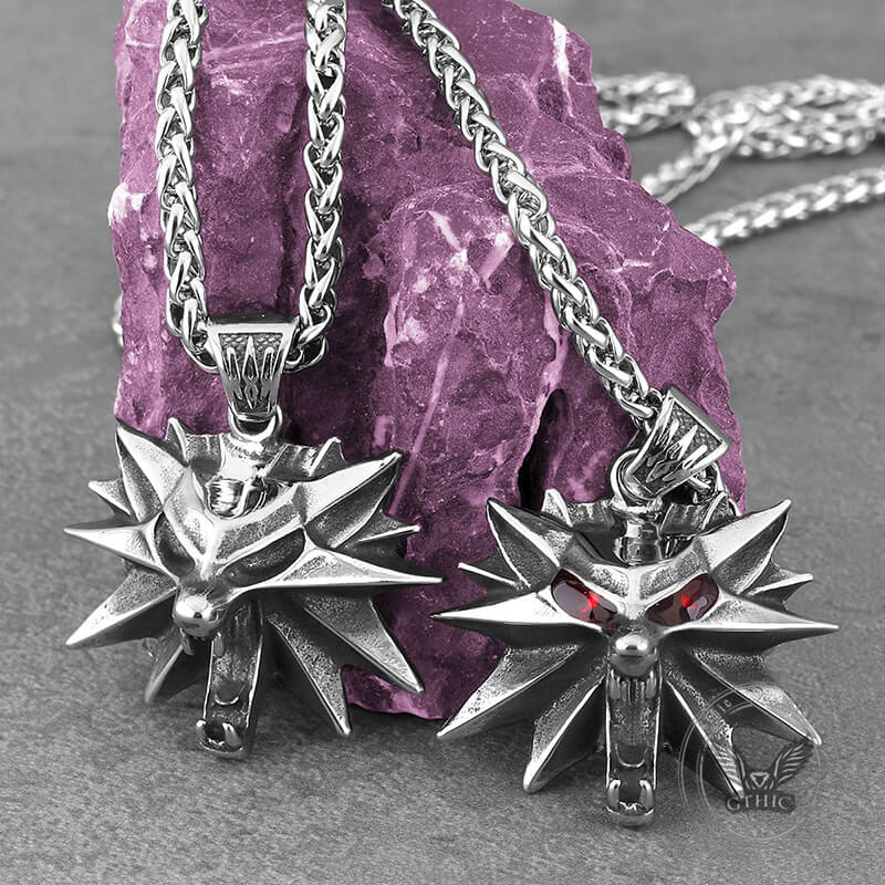 Wild Hunt Wolf Head Pendant in Stainless Steel