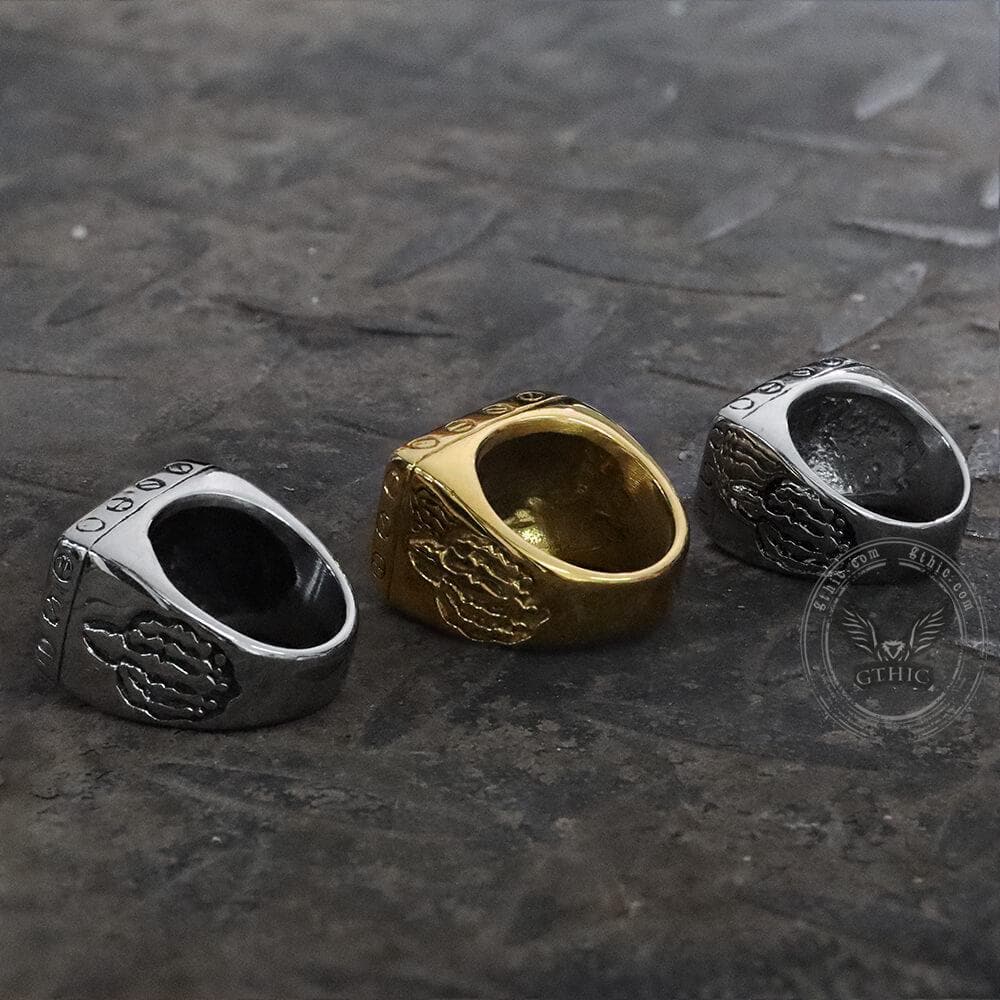 Punk FTW Letters Biker Ring in Stainless Steel