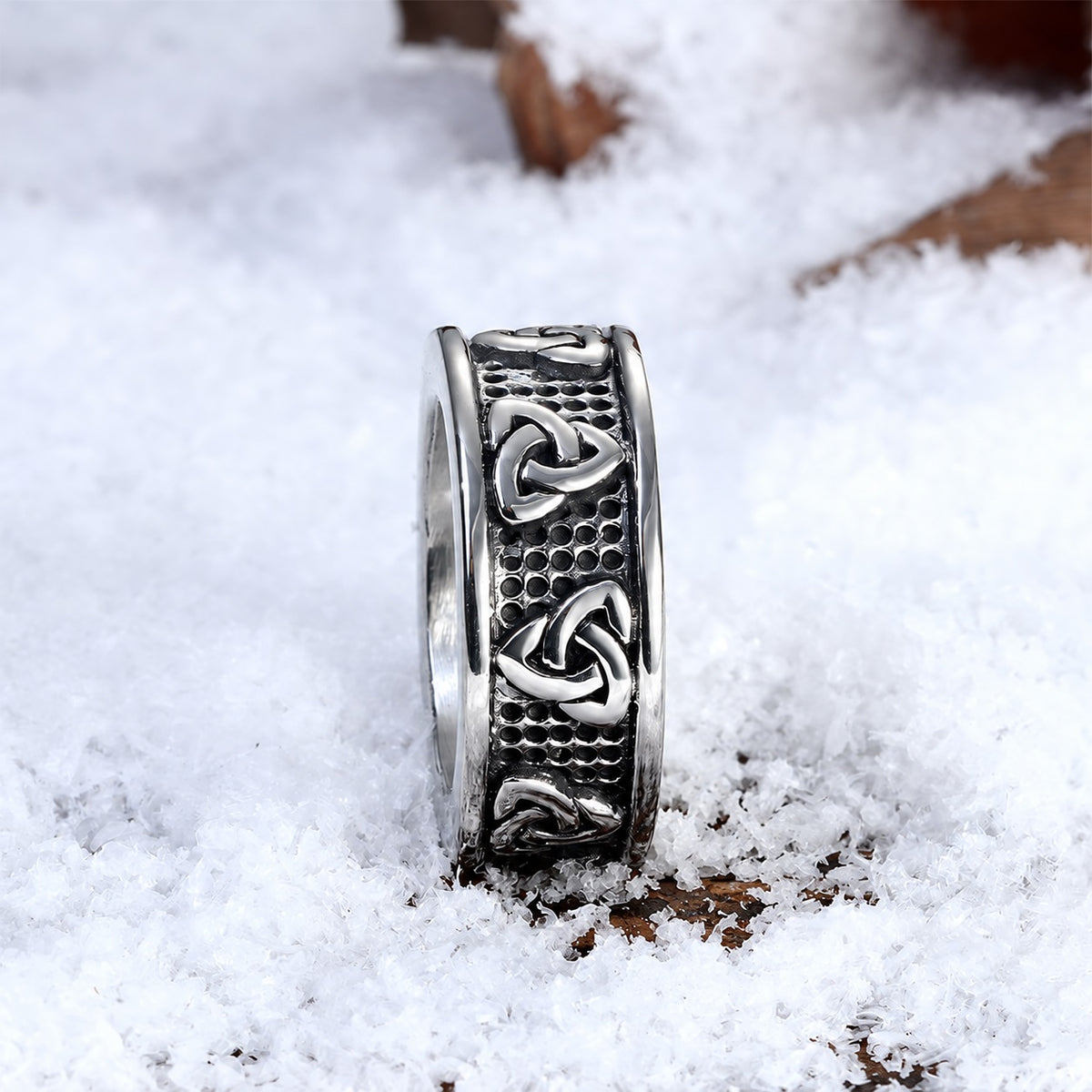 Warrior Triquetra Viking Ring in Stainless Steel