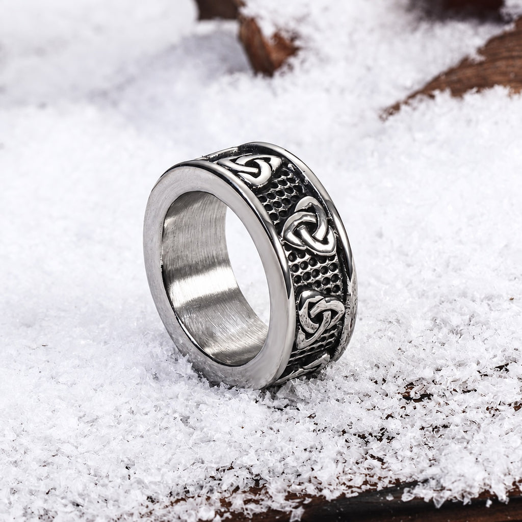 Warrior Triquetra Viking Ring in Stainless Steel