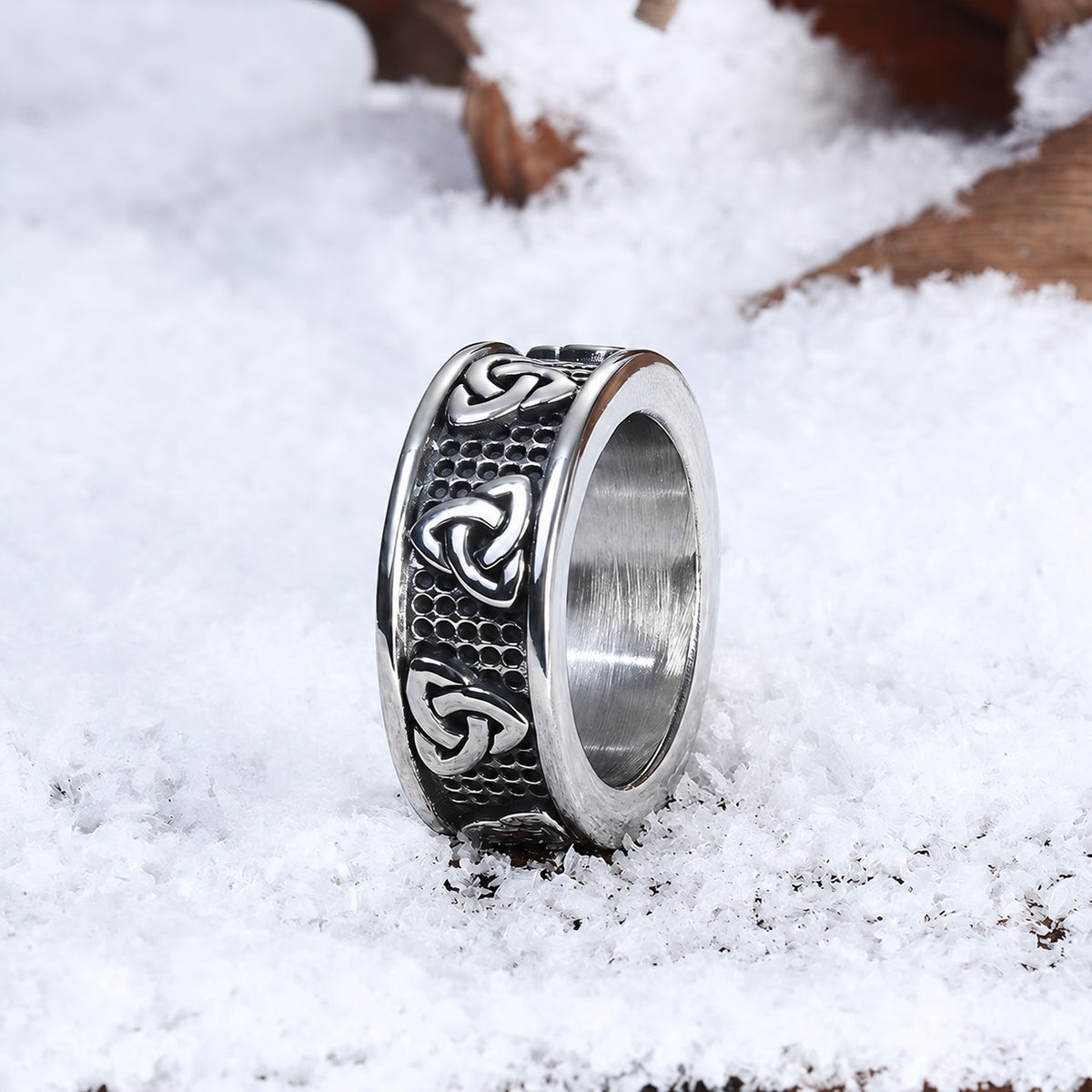 Warrior Triquetra Viking Ring in Stainless Steel