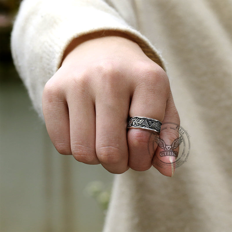 All-Seeing Eye Stainless Steel Band Ring
