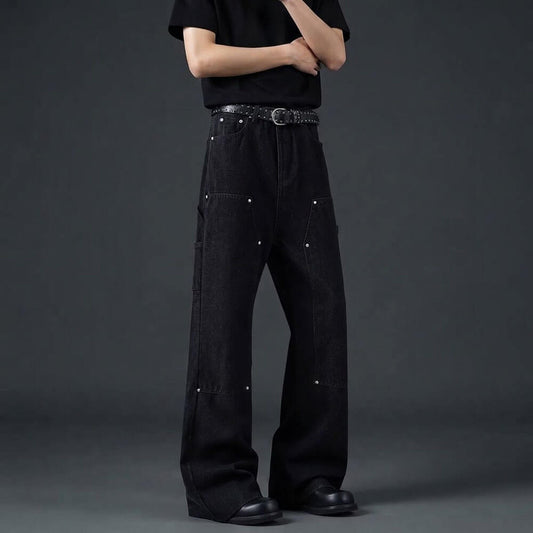 American-Style Vintage Loose Straight-Leg Jeans