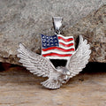 American Flag Eagle Pendant in Stainless Steel