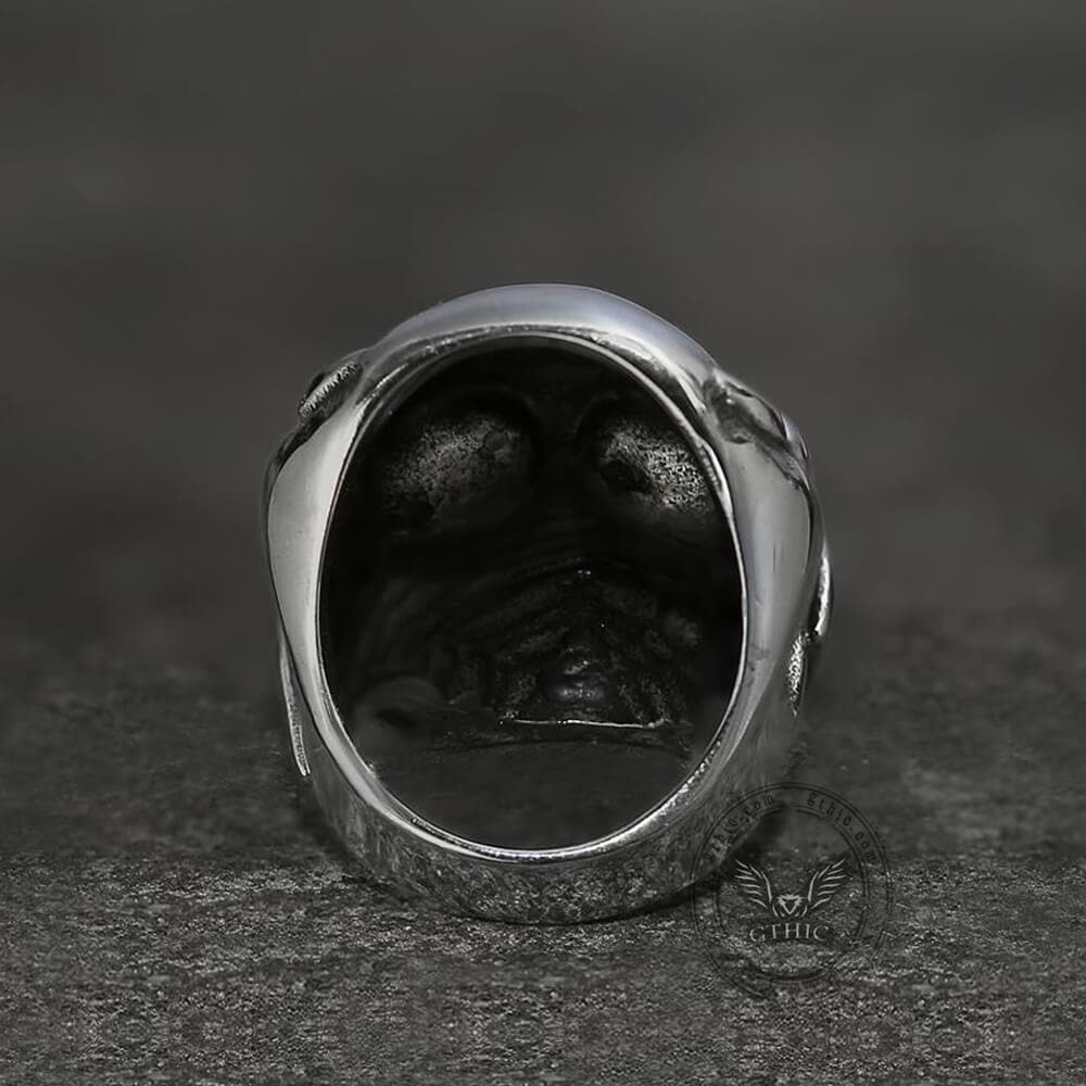 American Flag Stainless Steel Skull Ring