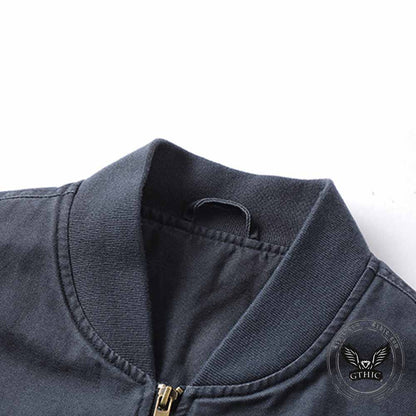 American Loose Solid Color Dropped Shoulders Jacket