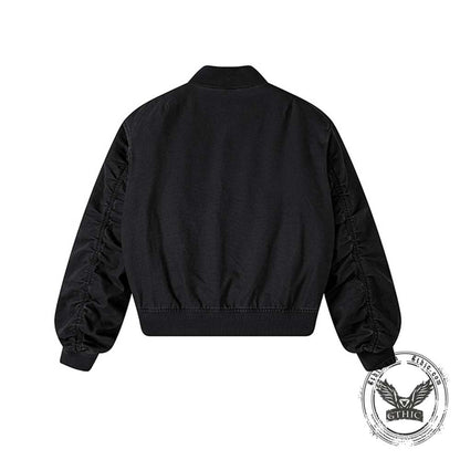 American Loose Solid Color Dropped Shoulders Jacket