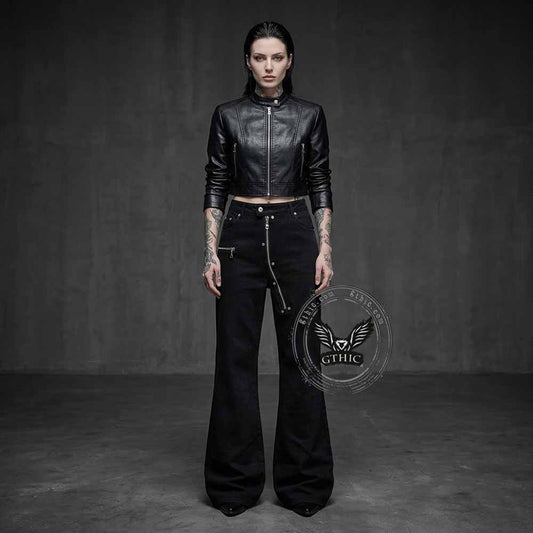 American Y2K Zipper Design Vintage Flared Jeans