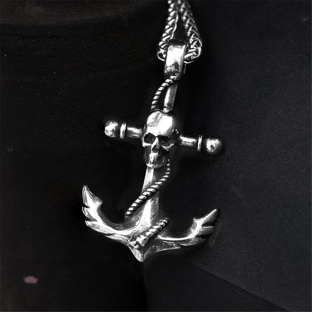 Anchor Skull Pendant in Stainless Steel