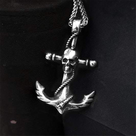 Anchor Skull Pendant in Stainless Steel